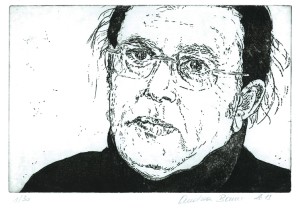 Portraitradierung Faek Rasul by Andrea Bauer